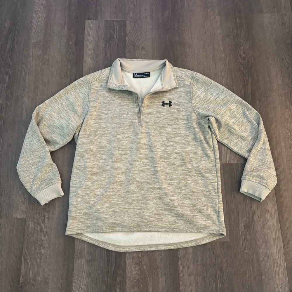 Under Armour Beige and Cream Quarter-Zip Pullover